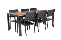 Bois eettafel 200*100 - zwart / acacia + Levels eetstoel - zwart