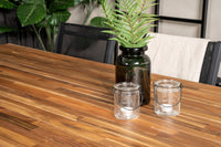 Houten eettafel 200*100 - zwart / acacia + Copacabana armstoel