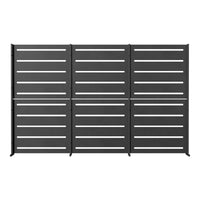 RAMA inkijkbescherming 3 secties hoog, zwart, L240 x D30 x H153 cm