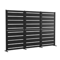 RAMA inkijkbescherming 3 secties hoog, zwart, L240 x D30 x H153 cm