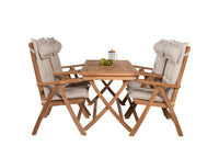 Kenya eettafel 120*70*H75 - teak + Kenya 5-positie eetstoel - teak