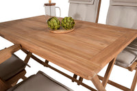 Kenya eettafel 120*70*H75 - teak + Kenya 5-positie eetstoel - teak