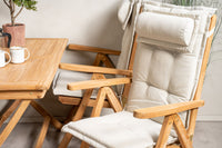 Kenya eettafel 120*70*H75 - teak + Kenya 5-positie eetstoel - teak