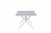 Garcia eettafel 100*200 - aluminium / wit / grijs aintwood