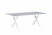 Garcia eettafel 100*200 - aluminium / wit / grijs aintwood