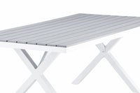 Garcia eettafel 100*200 - aluminium / wit / grijs aintwood
