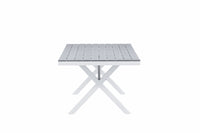 Garcia eettafel 100*200 - aluminium / wit / grijs aintwood