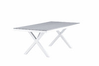 Garcia eettafel 100*200 - aluminium / wit / grijs aintwood