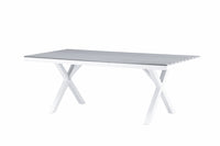 Garcia eettafel 100*200 - aluminium / wit / grijs aintwood
