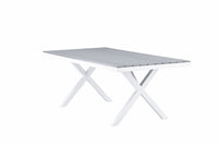 Garcia eettafel 100*200 - aluminium / wit / grijs aintwood