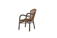 Galera eetstoel - bruin / alu