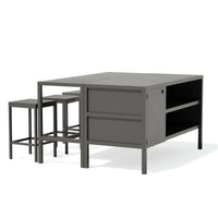 Umami module 3 met bartafel en 3 barkrukken, zwart