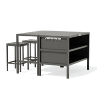 Umami module 2 met bartafel en 2 barkrukken, zwart