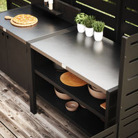 Specialprijs UMAMI buitenkeuken module 1 + 2 incl. hoes, zwart / roestvrij staal