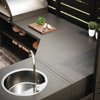 UMAMI buitenkeukenpakket, wastafelmodule, hoekmodule, module 3, zwart