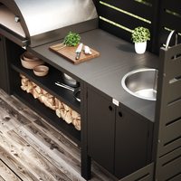 UMAMI buitenkeukenpakket, spoelmodule en module 3, zwart