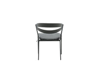 Slijtvaste eetstoel met kussen - zwart / grijs / aluminium