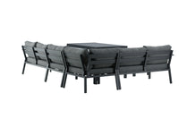 Ramos hoekbank met salontafel - zwart / grijs / alu