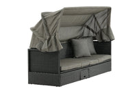 Nopy ligbed met dak - zwart / grijs