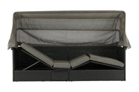 Nopy ligbed met dak - zwart / grijs