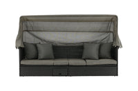 Nopy ligbed met dak - zwart / grijs