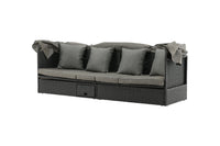 Nopy ligbed met dak - zwart / grijs