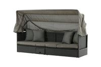 Nopy ligbed met dak - zwart / grijs