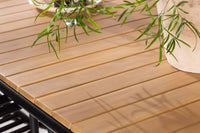 Holmbeck eettafel 200*95 - zwart / acacia + Peking eetstoel - zwart / alu