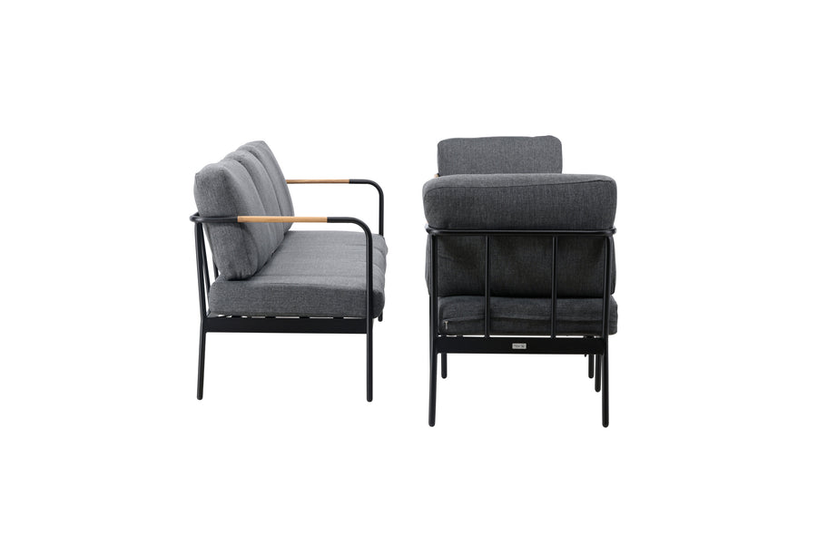 Pehnna Sofaset Loungeset Steel - Black / Dark grey