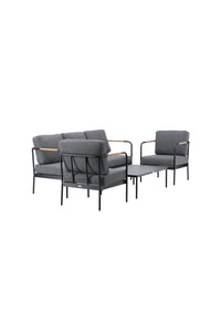 Pehnna Sofaset Loungeset Steel - Black / Dark grey