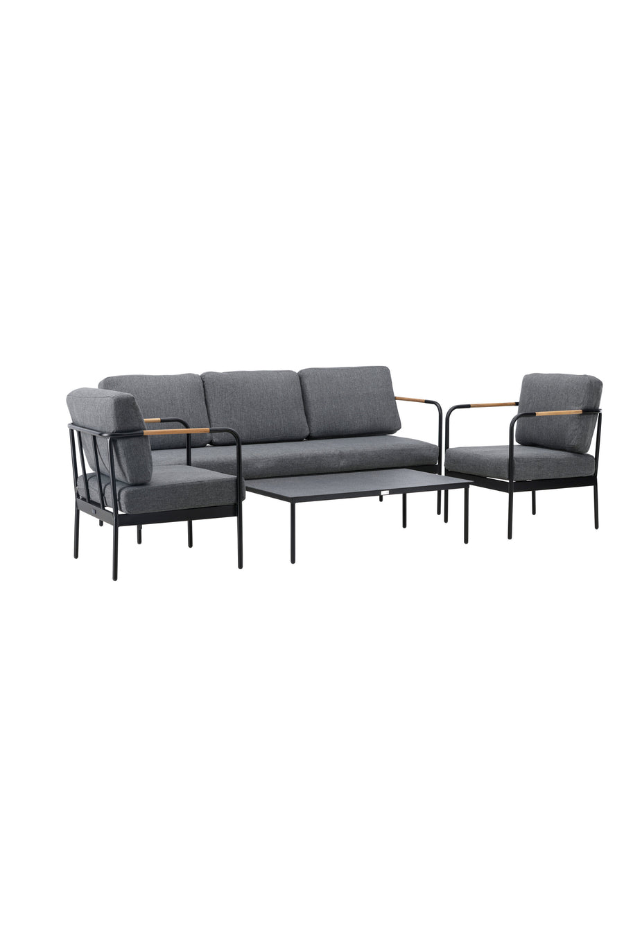 Pehnna Sofaset Loungeset Steel - Black / Dark grey
