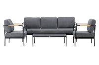 Pehnna Sofaset Loungeset Steel - Black / Dark grey