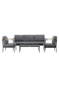 Pehnna Sofaset Loungeset Steel - Black / Dark grey