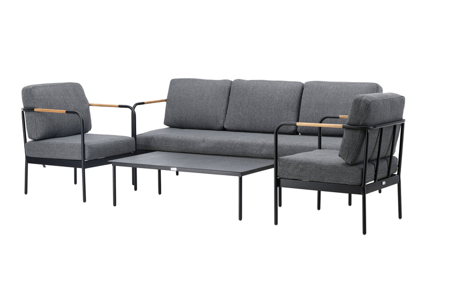 Pehnna Sofaset Loungeset Steel - Black / Dark grey
