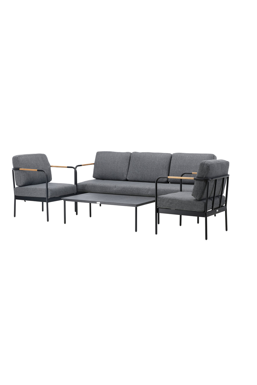 Pehnna Sofaset Loungeset Steel - Black / Dark grey