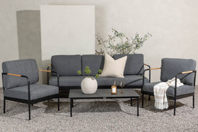 Pehnna Sofaset Loungeset Steel - Black / Dark grey