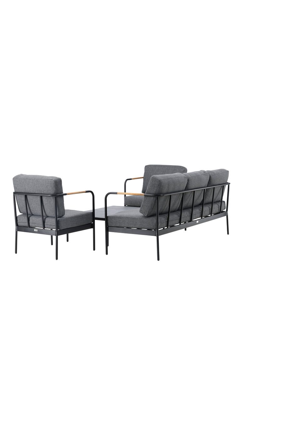 Pehnna Sofaset Loungeset Steel - Black / Dark grey
