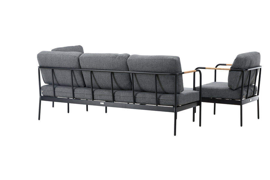 Pehnna Sofaset Loungeset Steel - Black / Dark grey