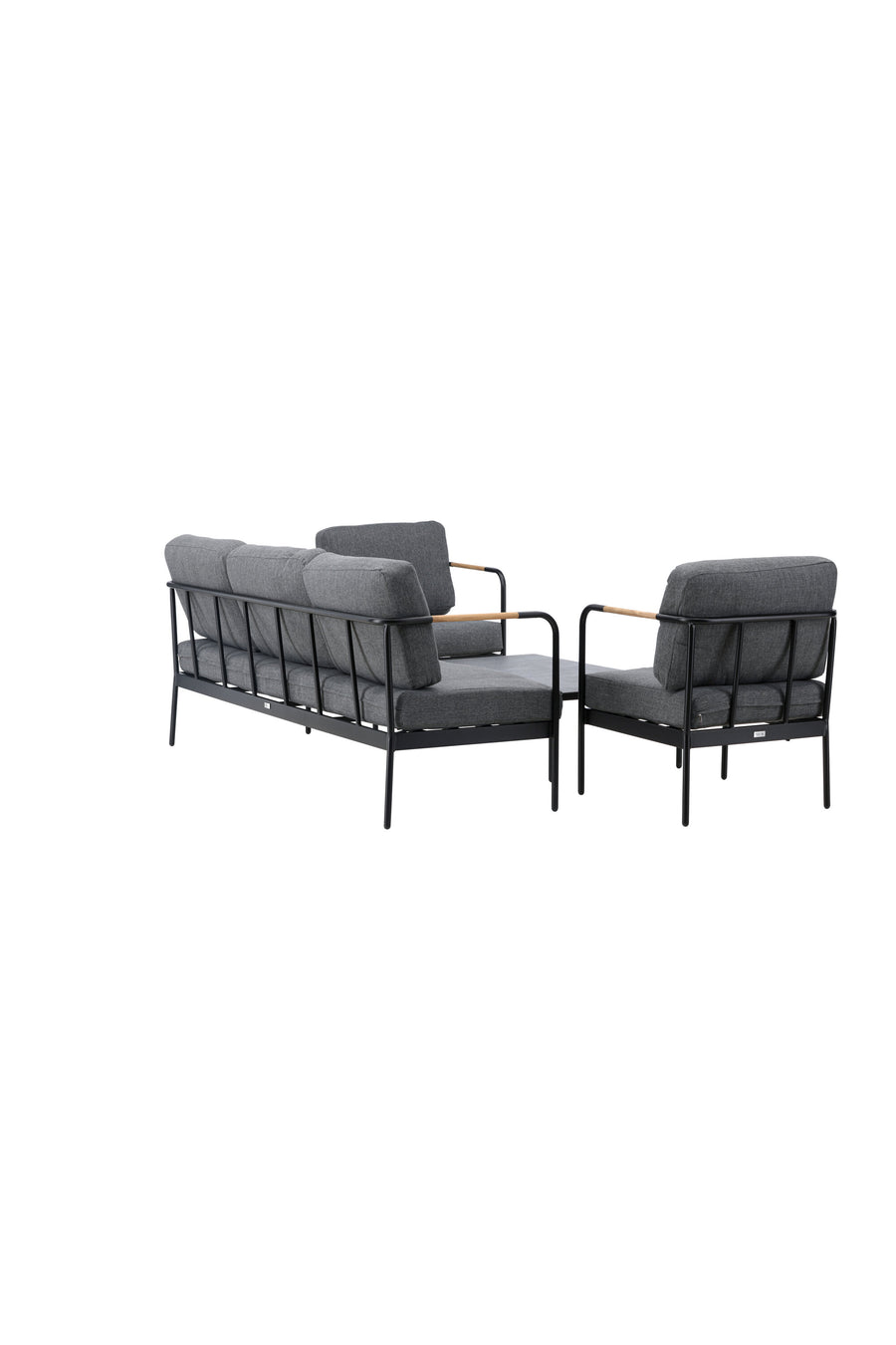 Pehnna Sofaset Loungeset Steel - Black / Dark grey