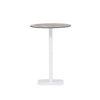 Milano bartafel metaal - wit / rond ø70