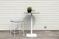 Milano bartafel metaal - wit / rond ø70