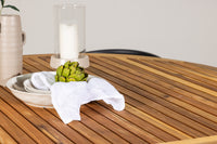 Tucumán eettafel ø120 - acacia + Stina eetstoel - zwart / alu