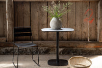 Milano cafétafel metaal - zwart mat / rond ø70