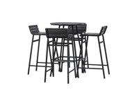 Mexico barset - zwart metaal / zwart acacia