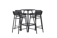 Mexico barset - zwart metaal / zwart acacia