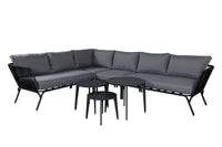 ROXO Hoekgroep met salontafel zwart/grijs