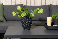 Texas hoekbank met salontafel - zwart / grijs / teak