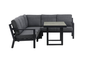 Barcelona hoekbank met salontafel - zwart