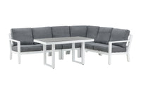 Barcelona hoekbank met salontafel - wit