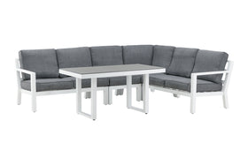 Barcelona hoekbank met salontafel - wit